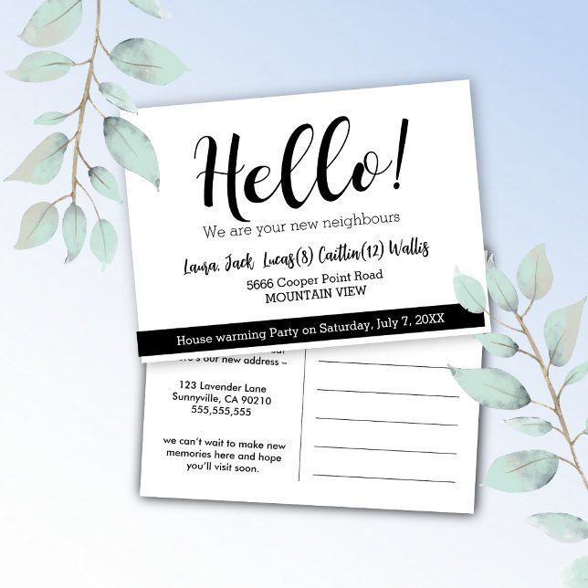 Hallo treffe die Nachbarn Postkarte (Von Creator hochgeladen)