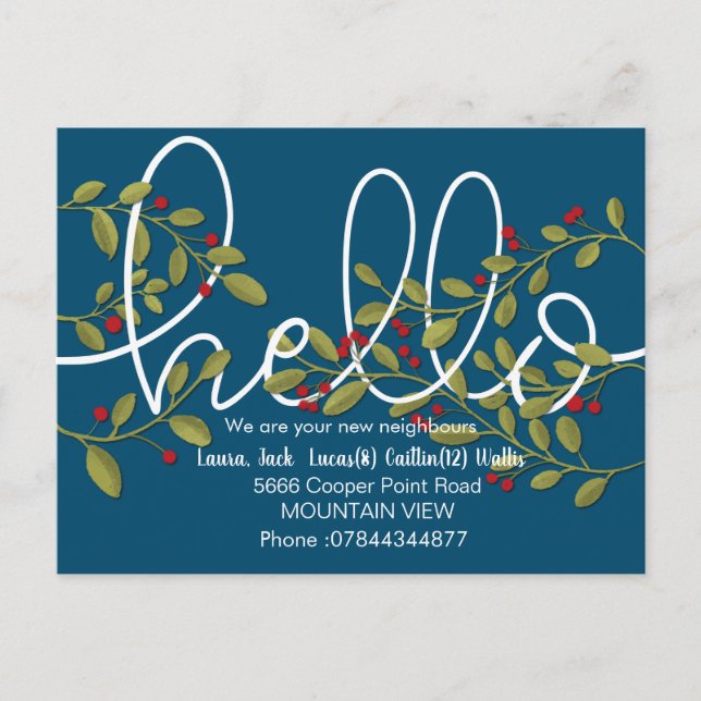 Hallo treffen Sie die Nachbarn Postkarte (Vorderseite)