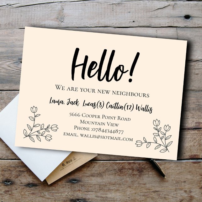 Hallo Treffen Sie die Nachbarn Willkommen Postkart Postkarte (Von Creator hochgeladen)