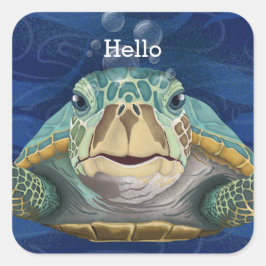 Hallo-Turtle-Anpassbarer Aufkleber
