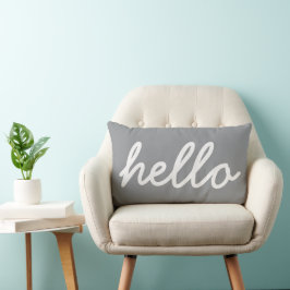 Hallo Typografie Grau Lendenkissen