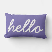 Hallo Typografie weiß auf periwinkle lila