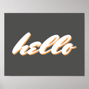 Hallo Typografie Wortposter Poster