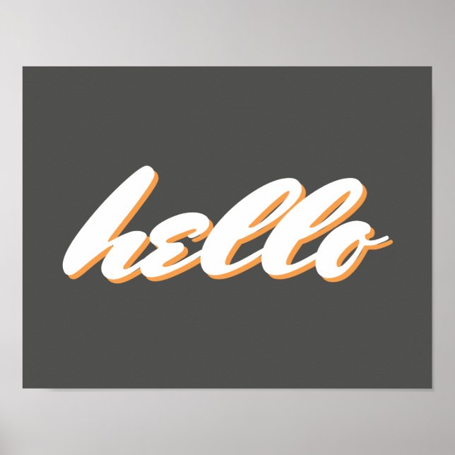 Hallo Typografie Wortposter Poster (Vorne)