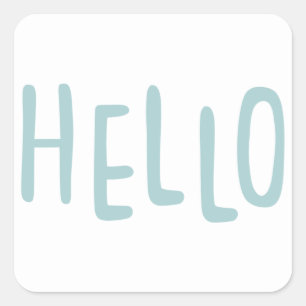 Hallo Typography Quadratischer Aufkleber