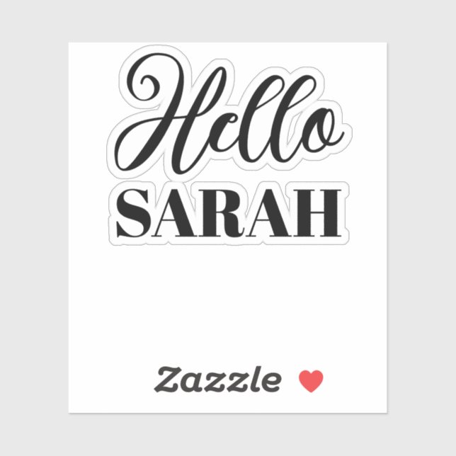 Hallo und dein Name Aufkleber (Blatt)