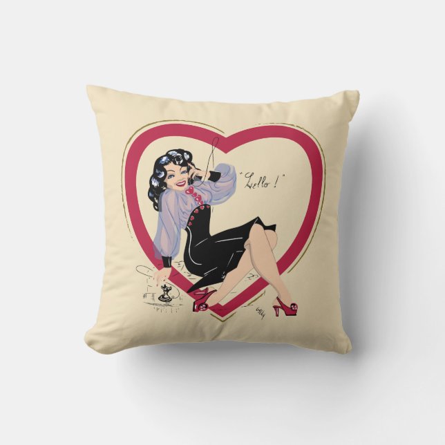 Hallo Valentine Button-Up Girl Kissen (Vorderseite)