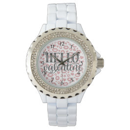 Hallo Valentine Kristall Armbanduhr