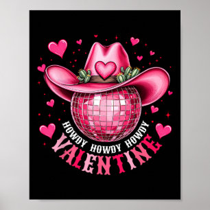 Hallo Valentins Disco Cowboy Hut Western Valentins Poster