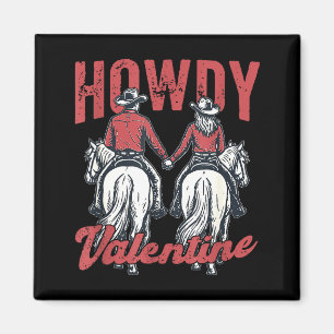 Hallo Valentins Retro Western Paar Liebe Magnet
