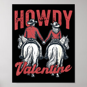 Hallo Valentins-Retro-Western-Paar Liebe  Poster