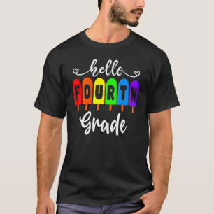 Hallo Vierter Grad Niedlich zurück zur Schule erst T-Shirt