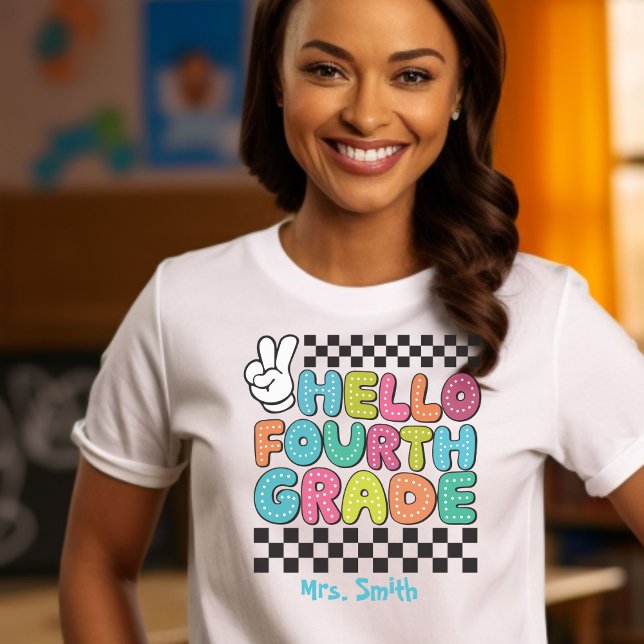 Hallo Viertklässler Anpassbares Tshirt (Von Creator hochgeladen)