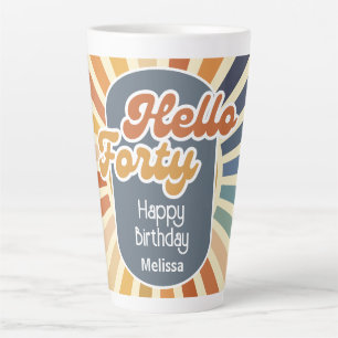 Hallo Vierzig Retro-Sonne Groovy Wave 40. Geburtst Milchtasse