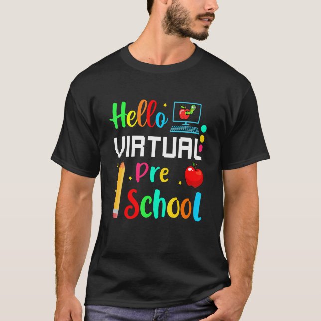 Hallo Virtual Preschool Back to School Online Tee (Vorderseite)