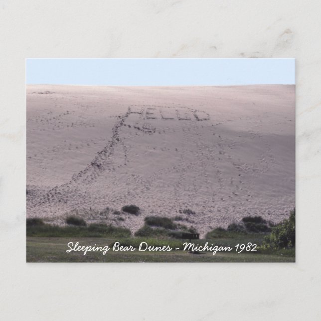 Hallo vom Schlafbären Dunes Michigan Postkarte (Vorderseite)