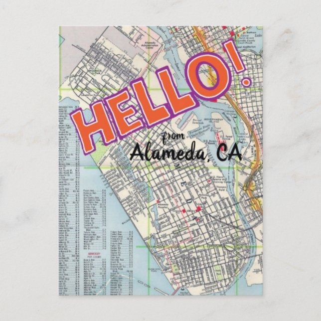 Hallo von Alameda Postcard Postkarte (Vorderseite)