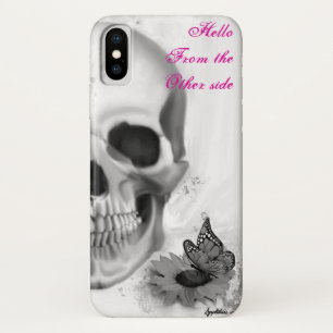 Hallo von anderen Seitenschädel und Blume Case-Mate iPhone Hülle
