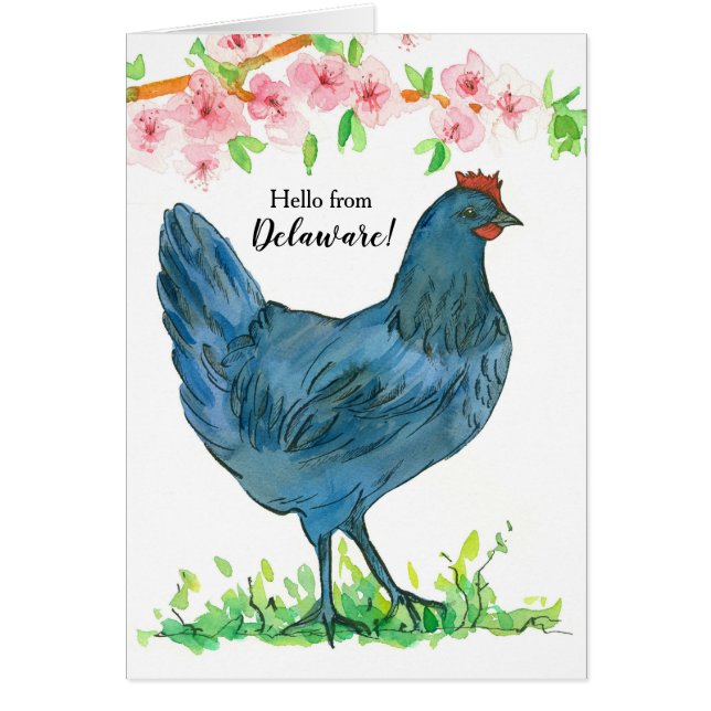 Hallo von Delaware Blue Hen Chicken Blank (Vorne)