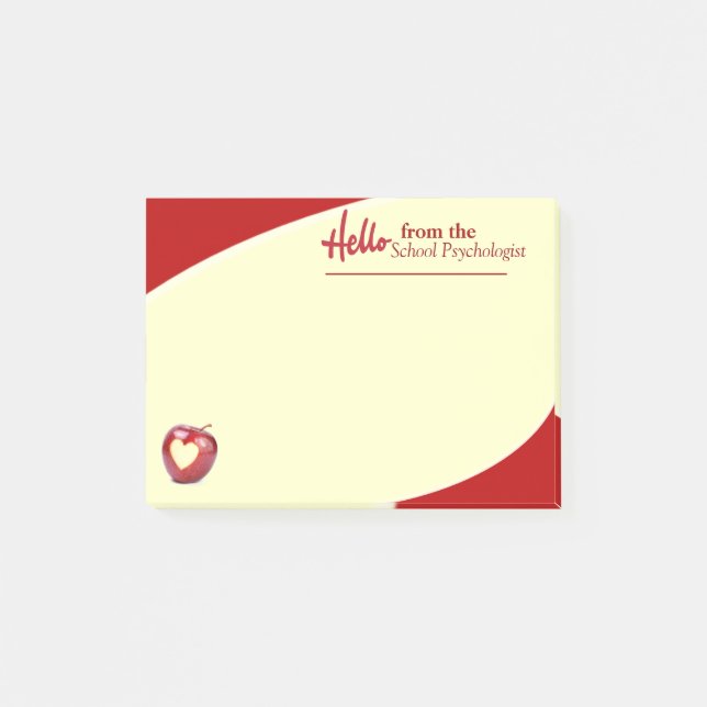"Hallo von den Schulpsychologe-klebrigen Post-it Klebezettel (Vorderseite)