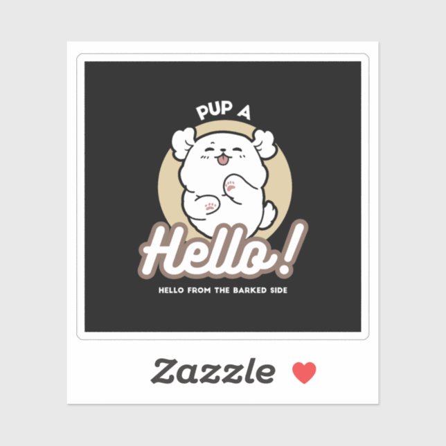 Hallo von der Barked Side - Niedliches Dog Design Aufkleber (Blatt)