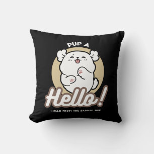 Hallo von der Barked Side - Niedliches Dog Design Kissen