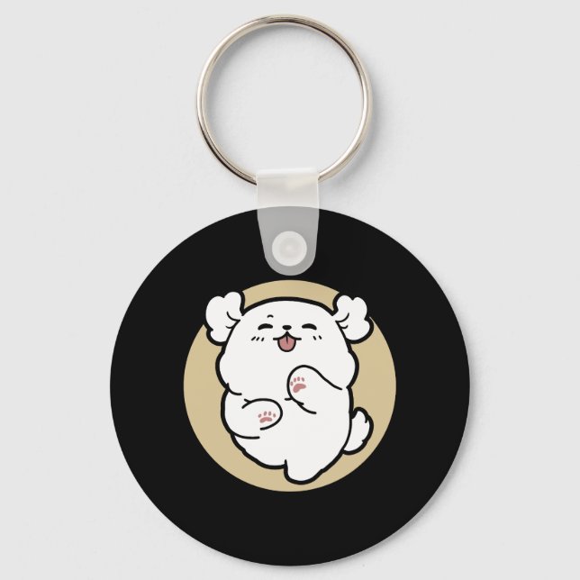 Hallo von der Barked Side - Niedliches Dog Design Schlüsselanhänger (Vorderseite)