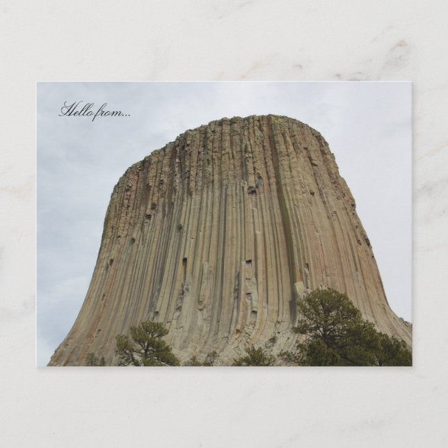 Hallo von... Devils Tower National Monument Postkarte (Vorderseite)