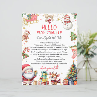 Hallo von Elf-Ankunftsbrief Weihnachten