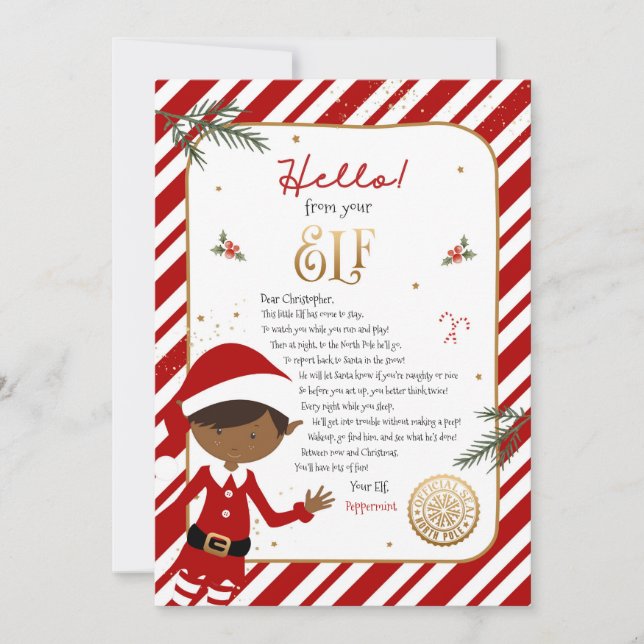 Hallo von Elf Willkommensbrief Einladung (Vorderseite)