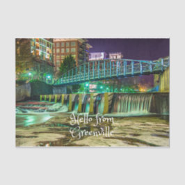Hallo Von Greenville, South Carolina Reedy River Seidenpapier