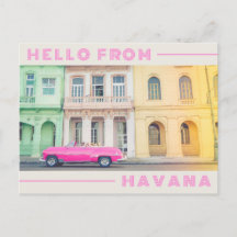 Hallo von Havana Retro Pink Auto & Architektur