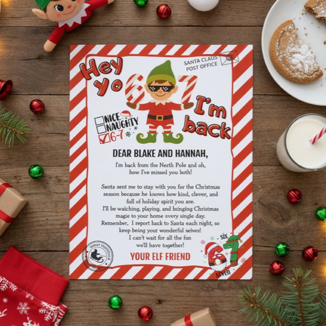Hallo von Ihrem Elf, Ankunftsbrief des Weihnachtse Einladung (Von Creator hochgeladen)