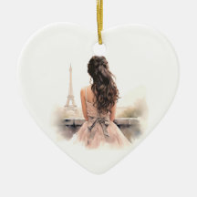 Hallo von Paris Keramik-Herz-Ornament