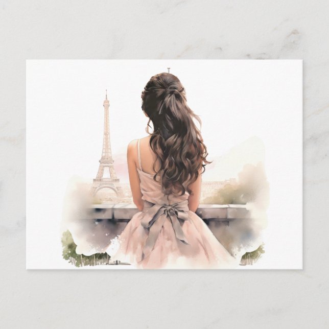 Hallo von Paris Postkarte  (Vorderseite)