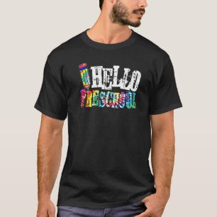 Hallo Vorschule Gefärbte Krawatte zurück zur Schul T-Shirt