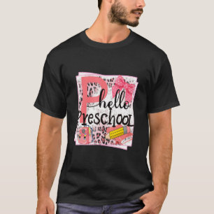 Hallo Vorschule Leopard Bleistift zurück nach Scho T-Shirt