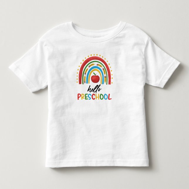 Hallo Vorschule Rainbow Zurück zur Schule Kleinkind T-shirt (Vorderseite)