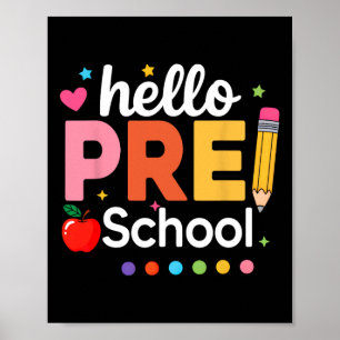 Hallo Vorschullehrer Kinder Team Pre-k Pre K Zurüc Poster