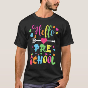 Hallo Vorschulteam Kinder zurück zum Schullehrer T-Shirt