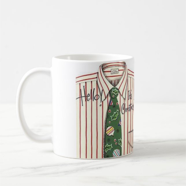 Hallo, Weihnachten ist Shirt und Krawatte Kaffeetasse (Links)