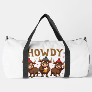 Hallo Weihnachten Lustige Highland-Kuh Xmas-Kuh-Fa Duffle Bag