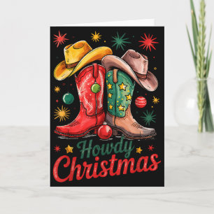 Hallo Weihnachten Xmas Cowboy Stiefel Western Cowg Karte