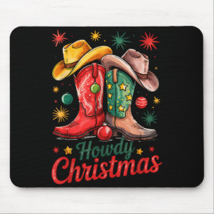 Hallo Weihnachten Xmas Cowboy Stiefel Western Cowg Mousepad