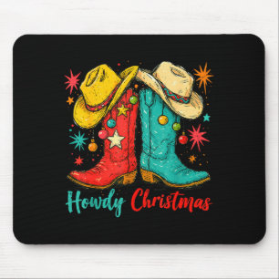 Hallo Weihnachten Xmas Cowboy Stiefel Western Männ Mousepad