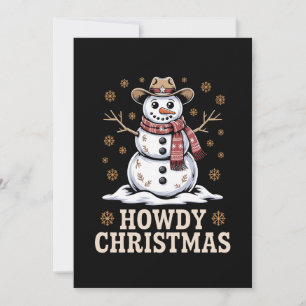 Hallo Weihnachts Cowboy Schneemann Western Winter Einladung