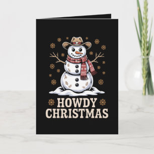 Hallo Weihnachts Cowboy Schneemann Western Winter Karte