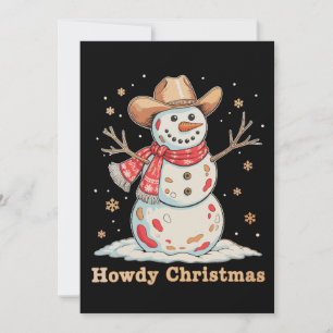 Hallo Weihnachts Schneemann Western Cowboy Xmas Sc Einladung