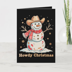Hallo Weihnachts Schneemann Western Cowboy Xmas Sc Karte