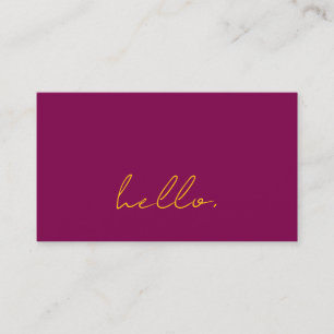 Hallo Wein Pink Orange Skript-Typografie Modern Visitenkarte